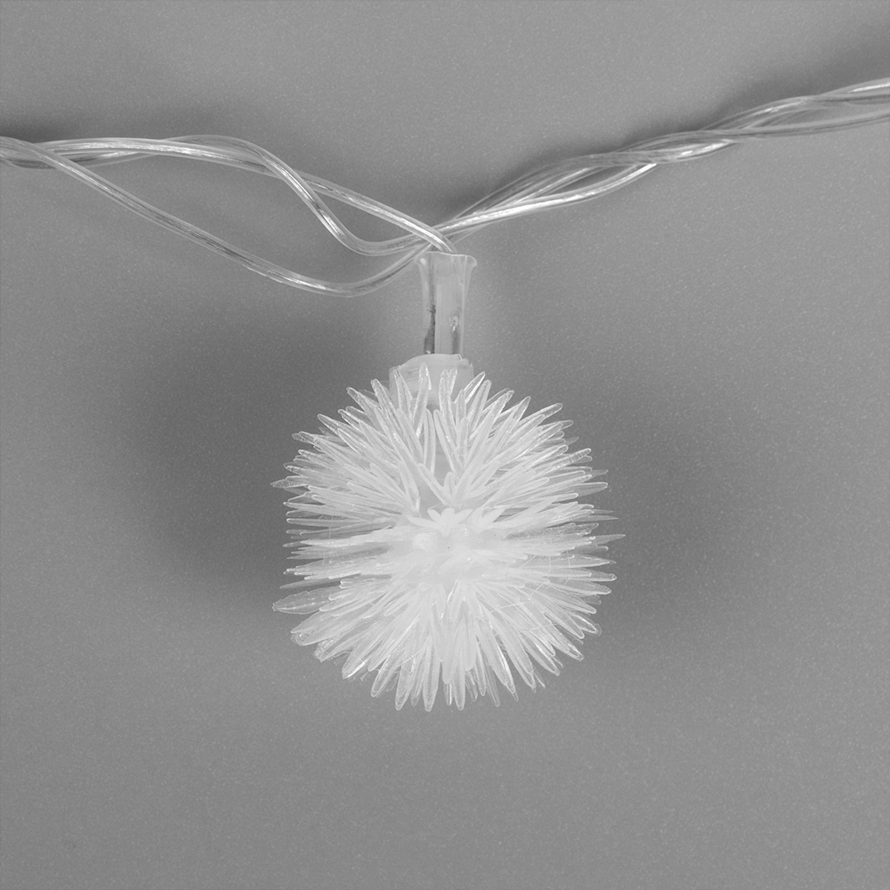 Новогодняя Гирлянда 541541 Ёжики, светодиодная, свечение мульти, мигание, нить прозрачная, 5 м, 20 лампочек