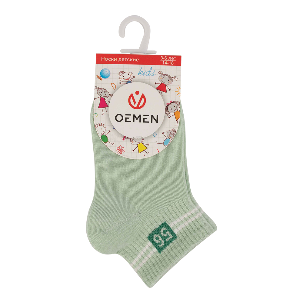 Носки детские Oemen PK066, размер 14-18, зеленый