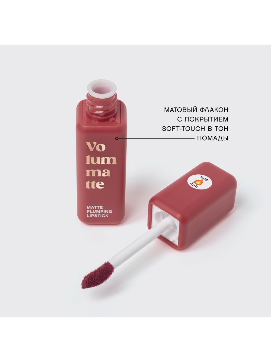 картинка Помада для губ Vivienne Sabo Volummatte матовая с плампингом, Вишневый, тон 05 3 мл 