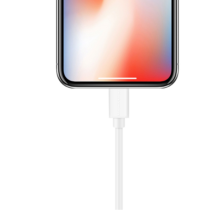 картинка Дата-кабель для зарядки MoreChoice K13i USB для Lightning 8-pin 2.4А, белый, 1 м 
