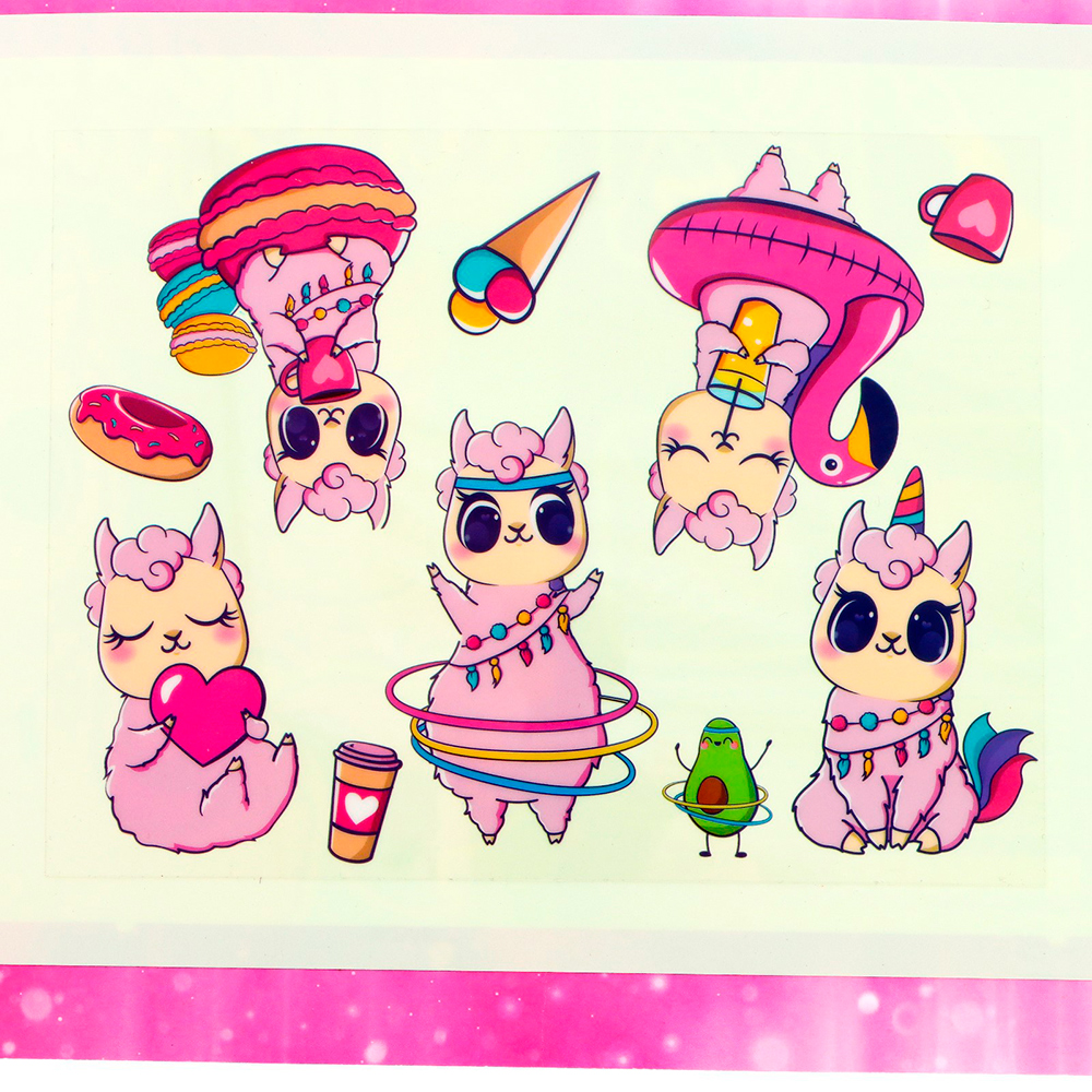 картинка Набор для рисования светом 4271671 Эврики Чудесные ламы, 29,5*21 см, бумага, пластик 