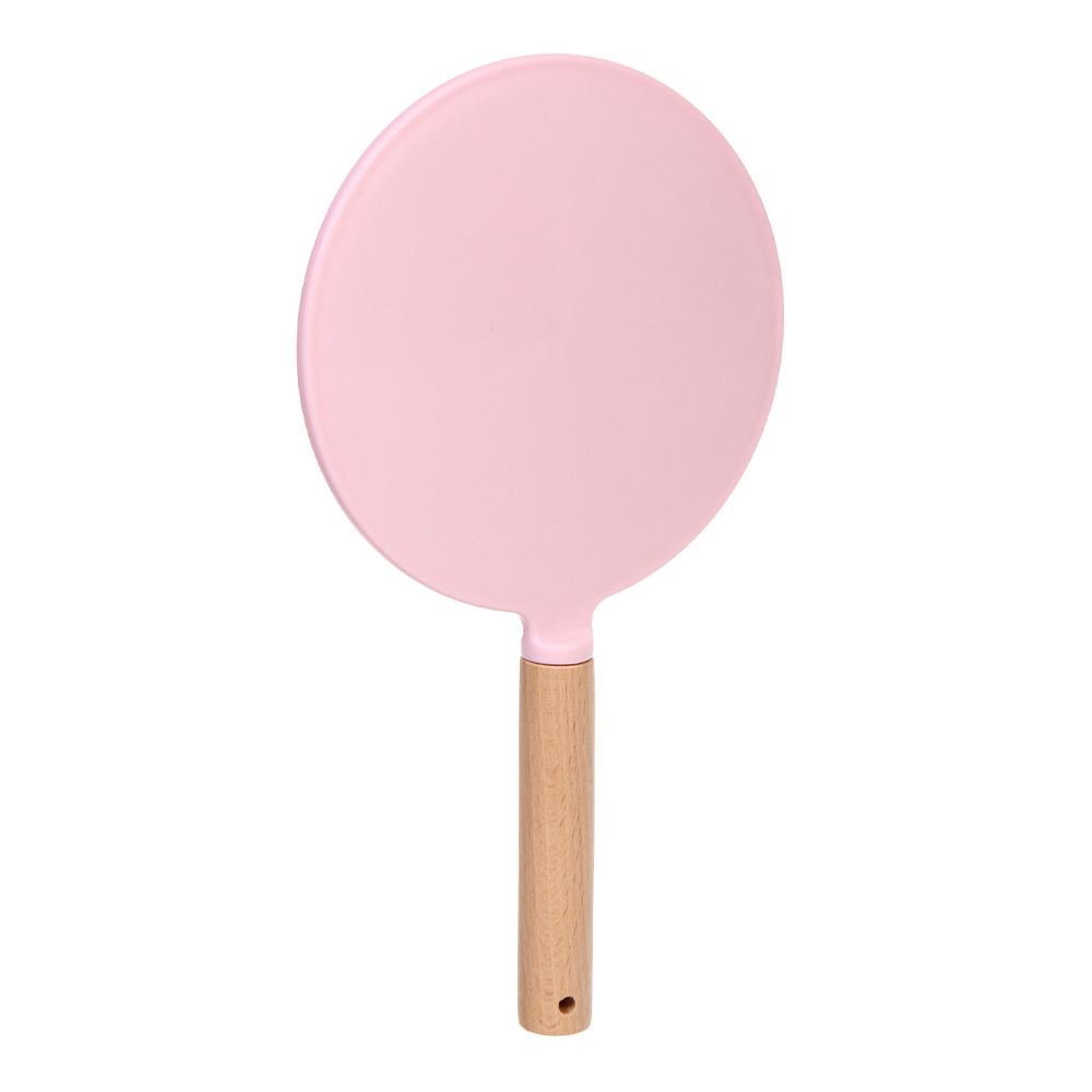 картинка Зеркало 421-274 с ручкой Cute look - Королева, круглое, 14*25 см, пудровый 