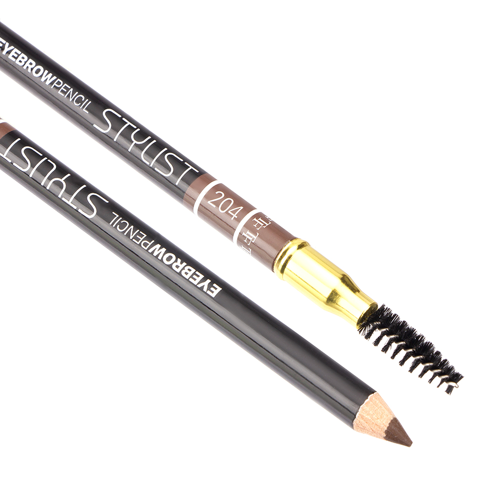 картинка Карандаш для бровей Triumf Eyebrow Pencil Stylist с щеточкой, серо кориченвый, тон 204 