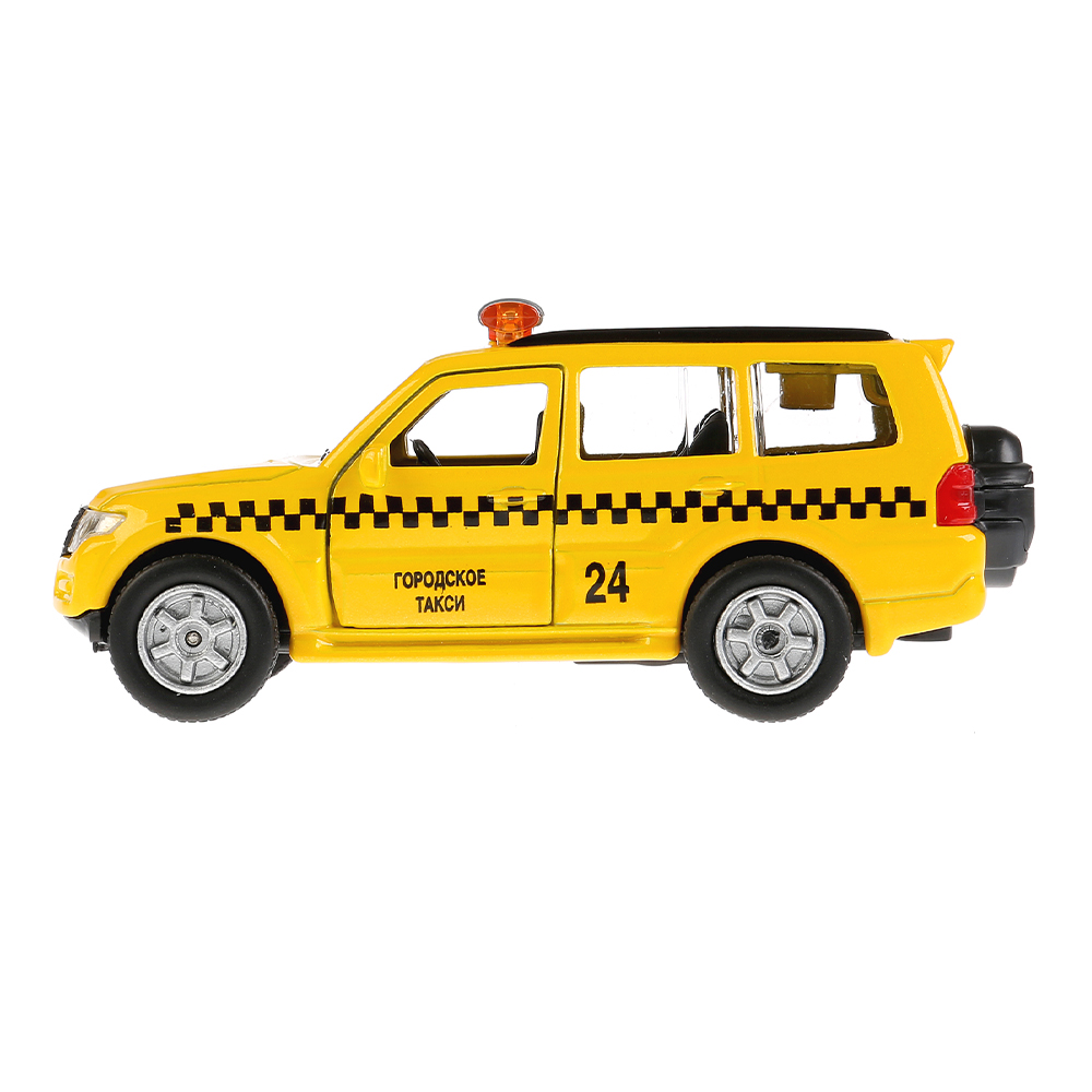 картинка Машина 256365 Технопарк Mitsubishi Pajero Такси, инерционная, 12 см, металл 