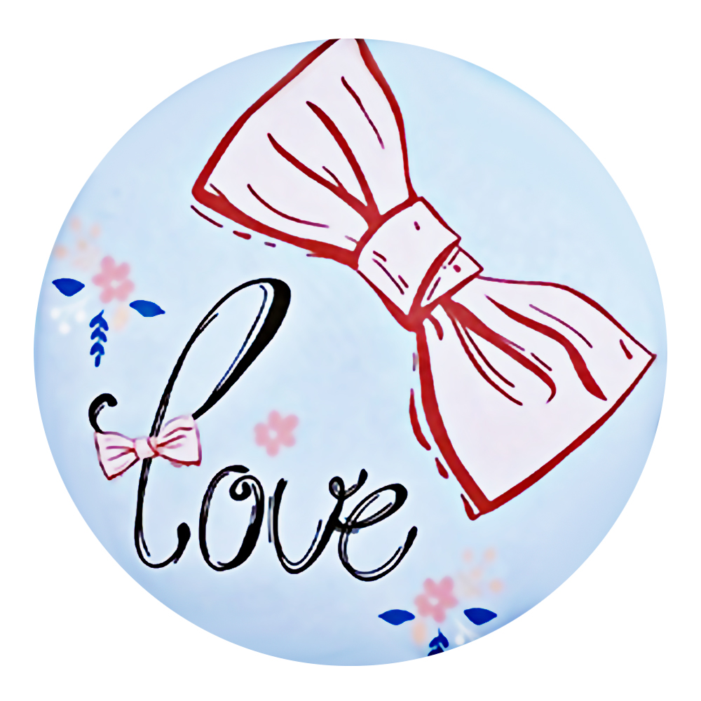 картинка Зеркало 3801 карманное,круглое, love-бантики, 6,5 см 