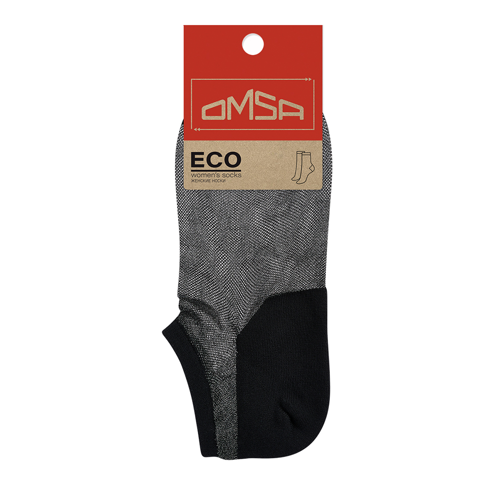 Носки женские Omsa ECO 251 суперукороченные, размер 35-38, Nero
