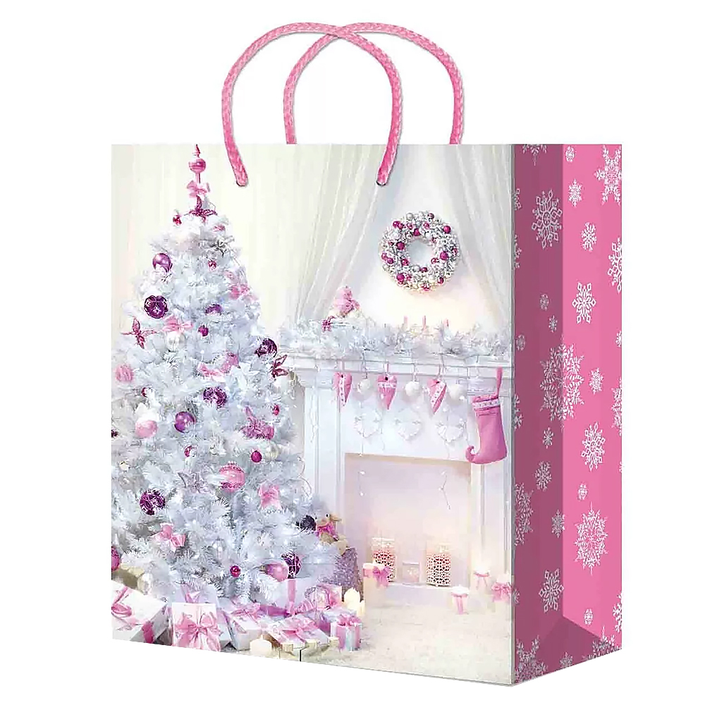 Пакет подарочный S-150/151/152/153/154 Шарики, елочки 11*13*6 см, в ассортименте