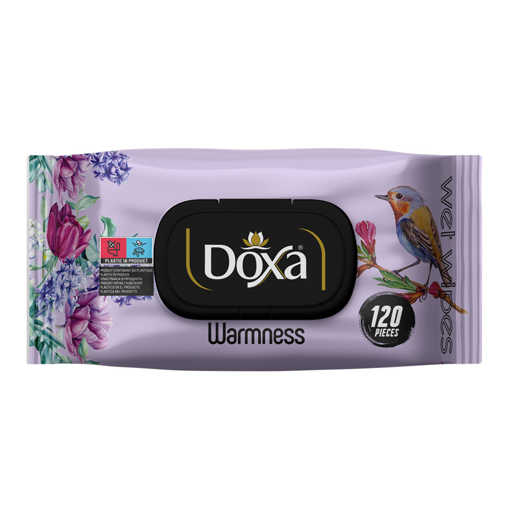 Влажные салфетки DOXA Теплота, клапан, 120 шт