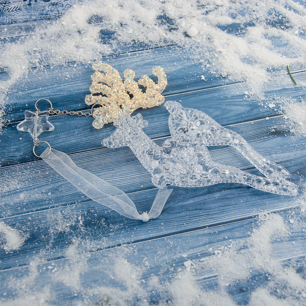 Новогоднее Украшение 3576010 Олень 18х9 см, 13х13,5 см, пластик, прозрачный, 1 шт