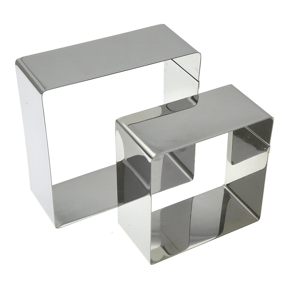 Набор форм для выпечки Мультидом AN8-6 Квадрат, 8*8*4 и 10*10*4 см, коррозионностойкая сталь, 2 шт