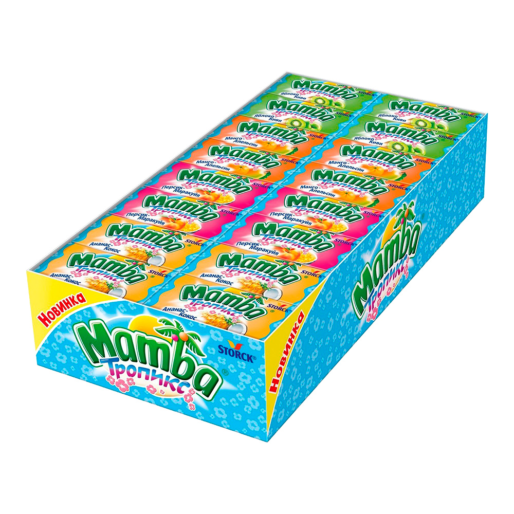 картинка Жевательная конфета Mamba Тропикс, 26,5 г 