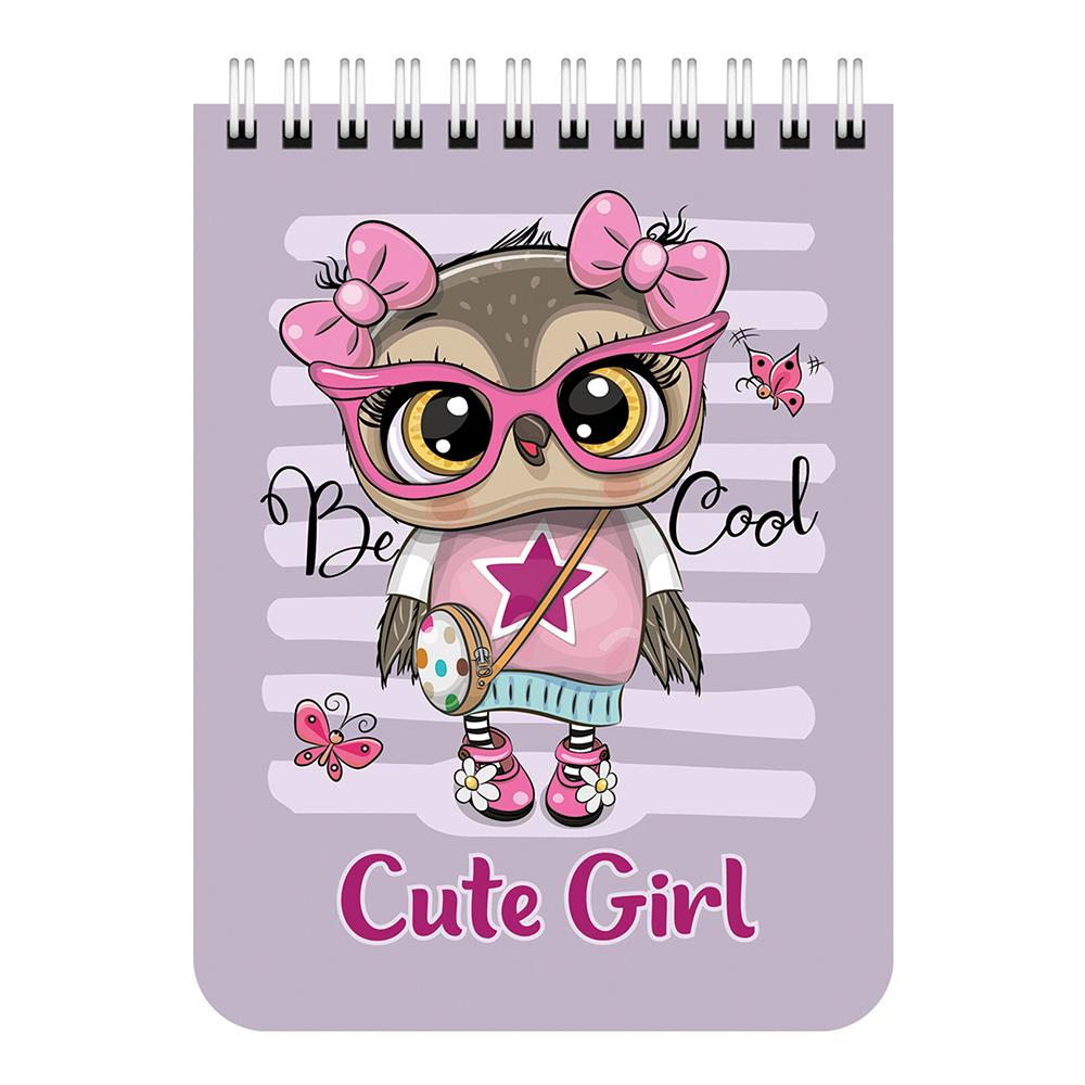 Блокнот Brauberg 114395 А6, гребень, Зверята, клетка, 40 листов