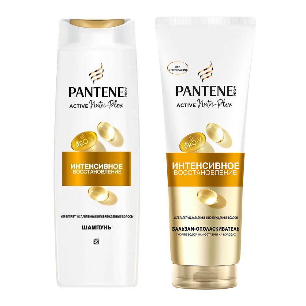 картинка Набор подарочный Pantene Интенсивное восстановление (Шампунь 250 мл + бальзам для волос 180 мл) 