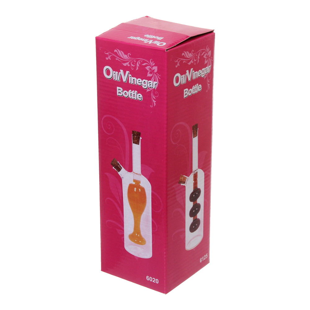 картинка Бутылка для масла 359-0284 и специй Хай-Тек с пробковой крышкой, бокал, стекло, 350 мл 