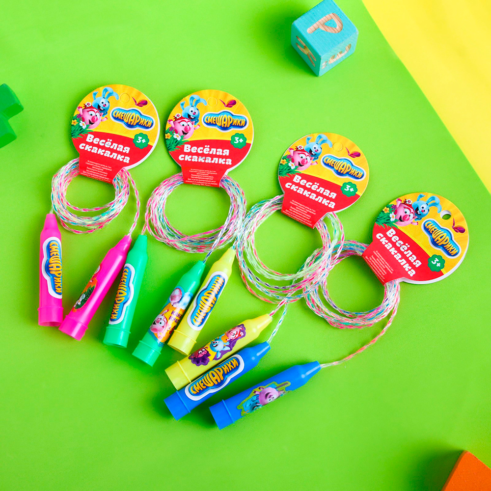 картинка Скакалка 3877924 Смешарики Какая красота, 2 м, пластик, разноцветный 