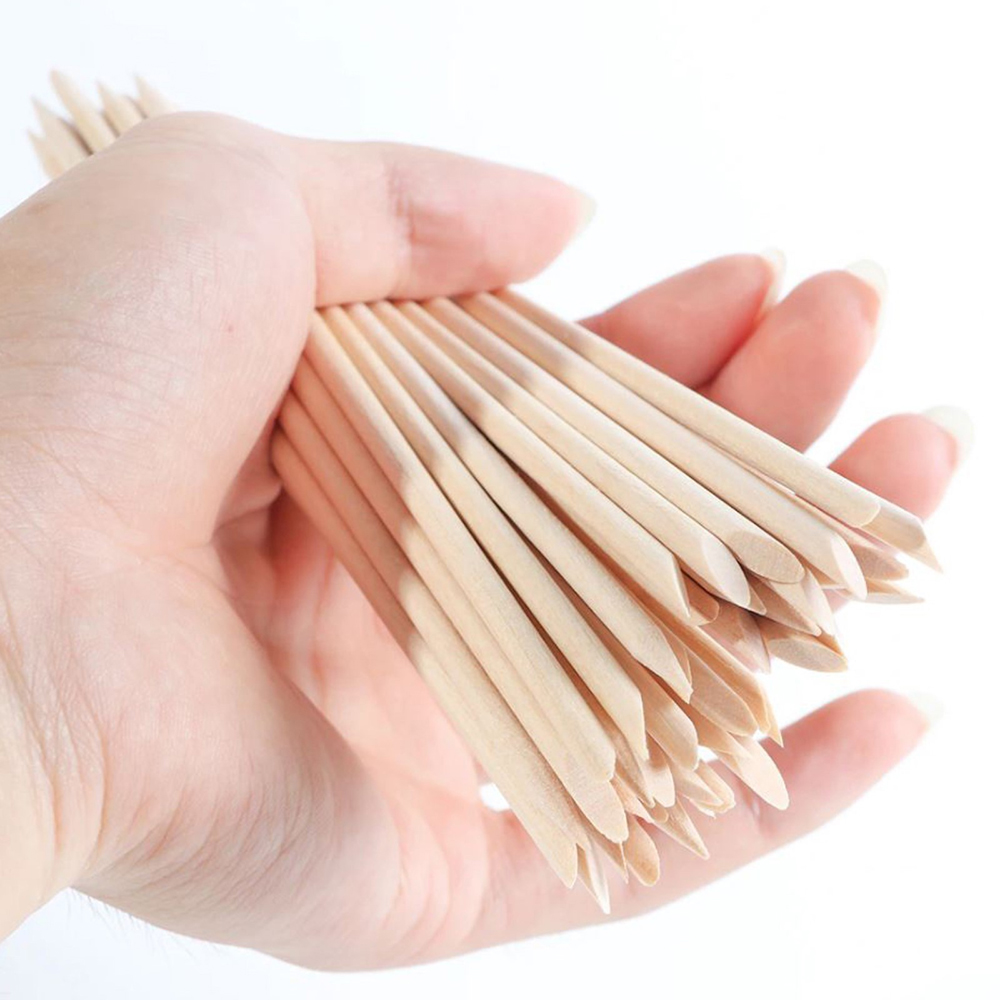 картинка Палочки для кутикулы Queen fair 244074 апельсиновые, деревянные 11,4 см, 10 шт 