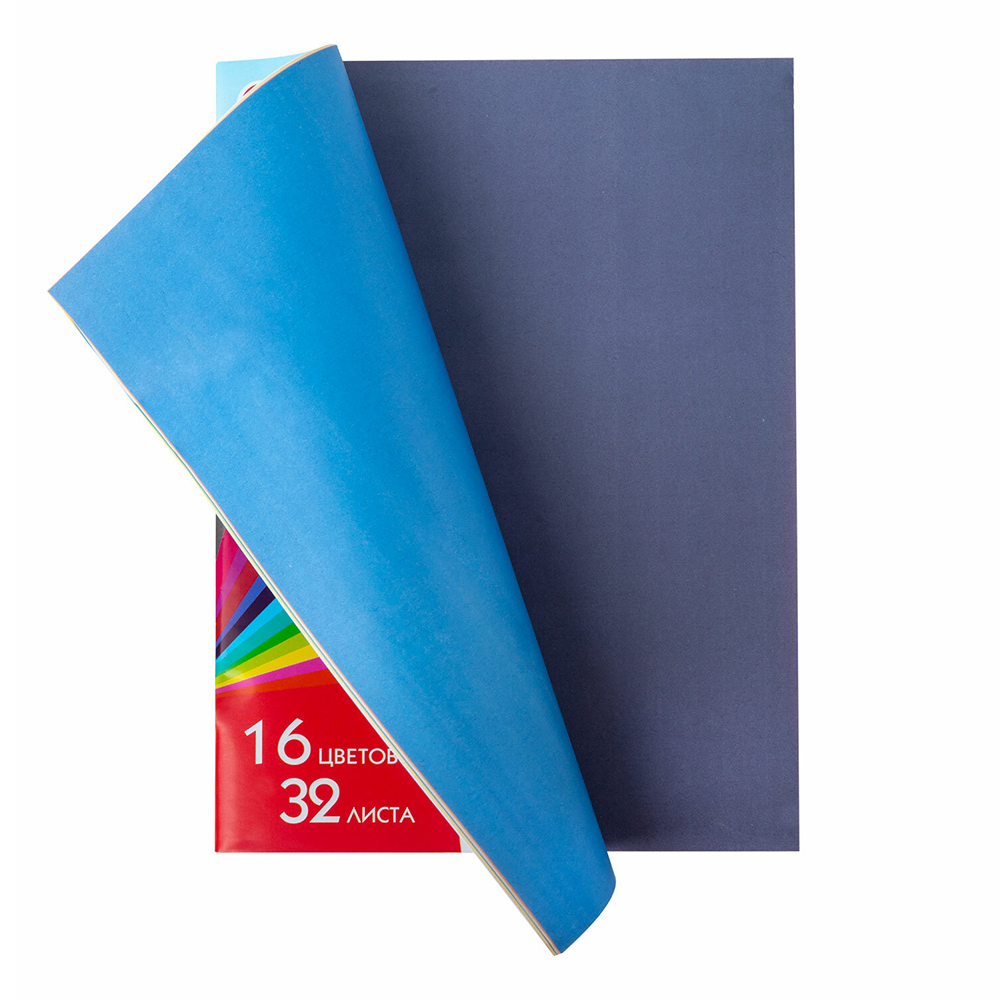 Бумага цветная Пифагор 115486 Друзья, 16 цветов, 1-сторонняя А4 200*280 мм, 32 листа