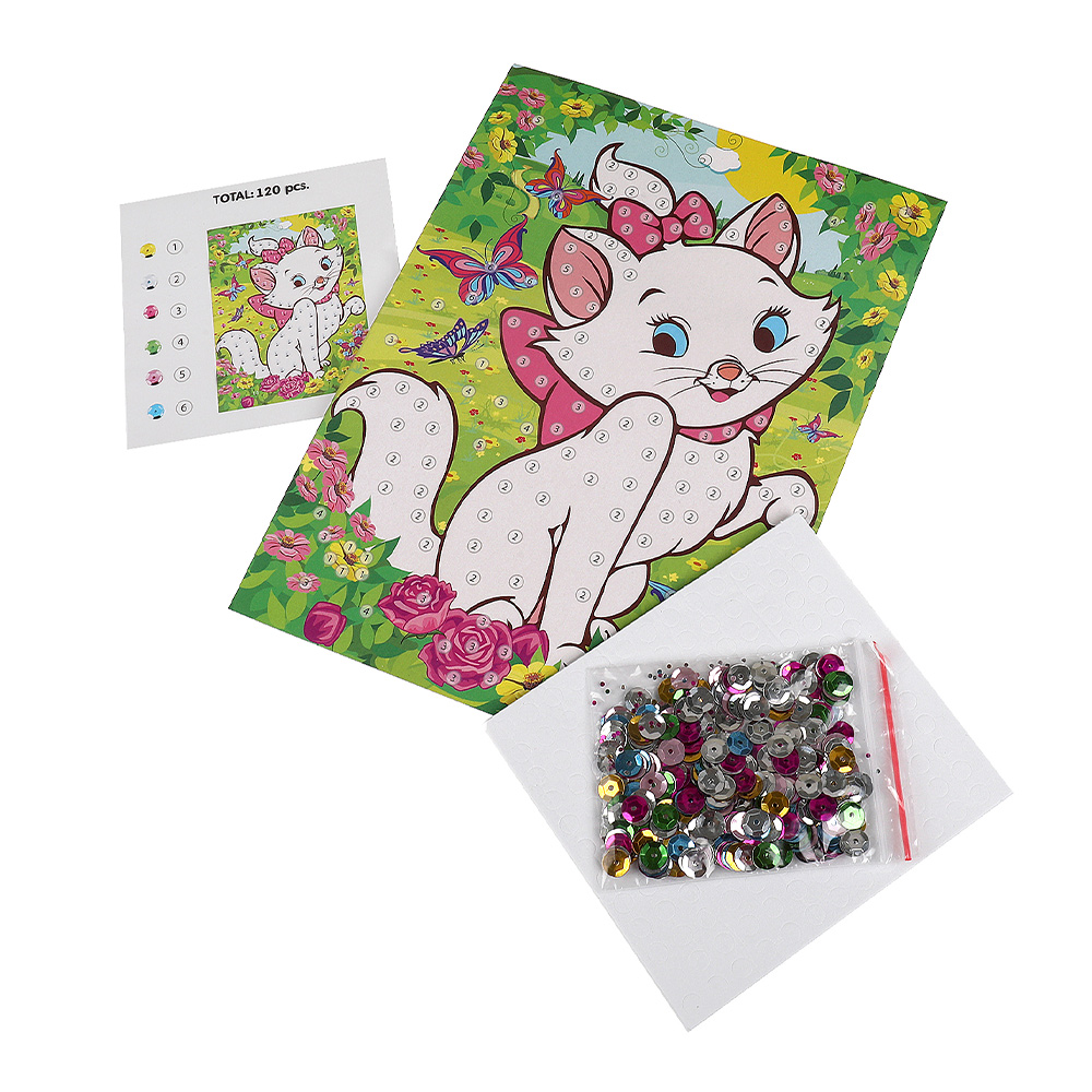 картинка Аппликация MultiArt SEQPACK-112299 из пайеток, Милая кошечка, 17*23 см 