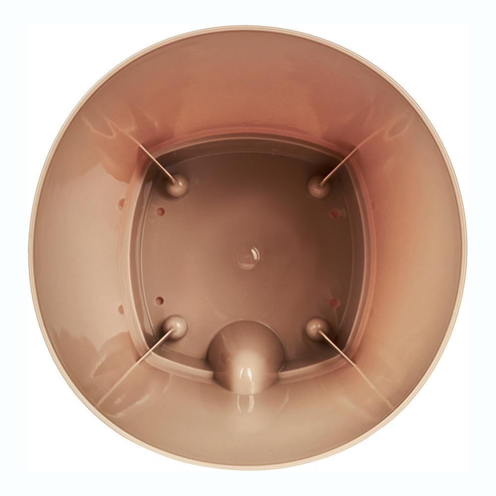 картинка Кашпо InGreenING6199МШОК AMSTERDAM,круглое с прикорневым поливом 140 мм, пластик, молочный шоколад, 1,35 л 