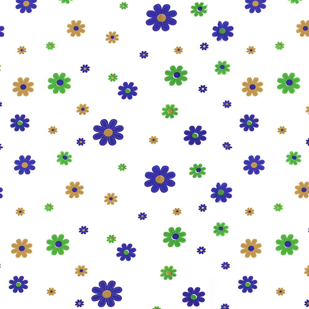 картинка Штора для ванной комнаты SHVK-03 ромашки 180х180 см, синий,зеленый,оранжевый 