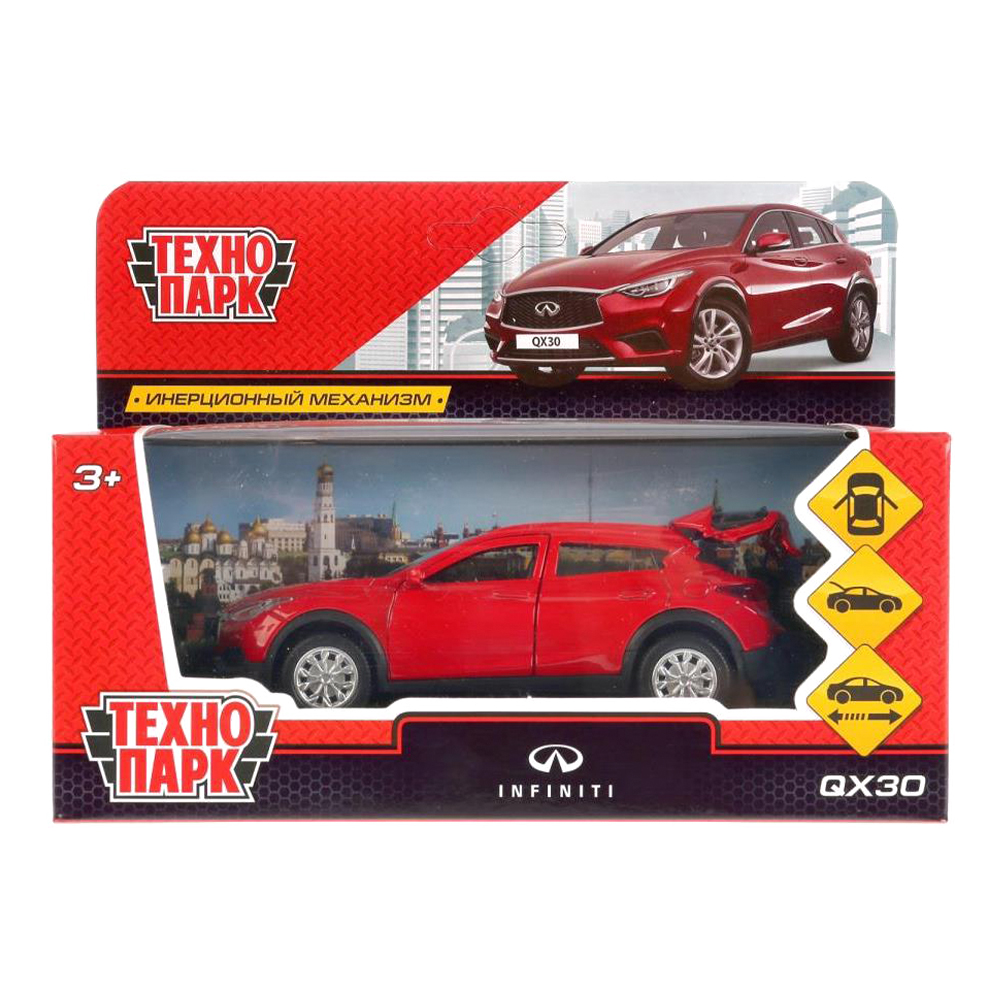 картинка Машина QX30-RD Технопарк инерционная, Infiniti QX30, 12 см, металл 