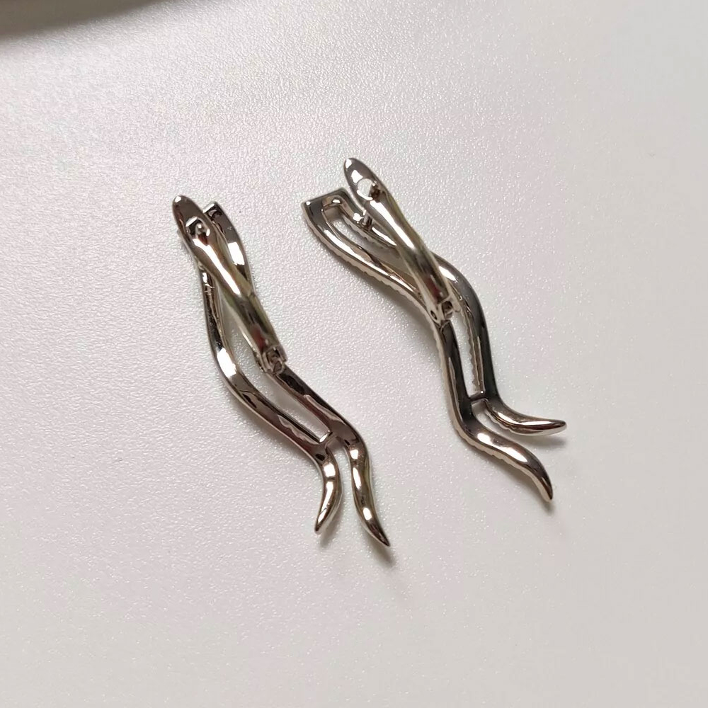 Бижутерия Серьги, вставка циркон, английский замочек, ювелирный сплав, 3 см