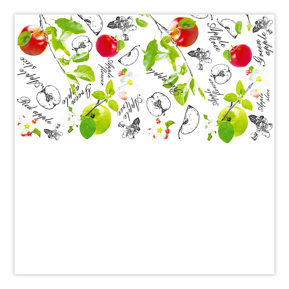 картинка Салфетки бумажные Гармония цвета Яблоки, 24*24 см, 50 листов 