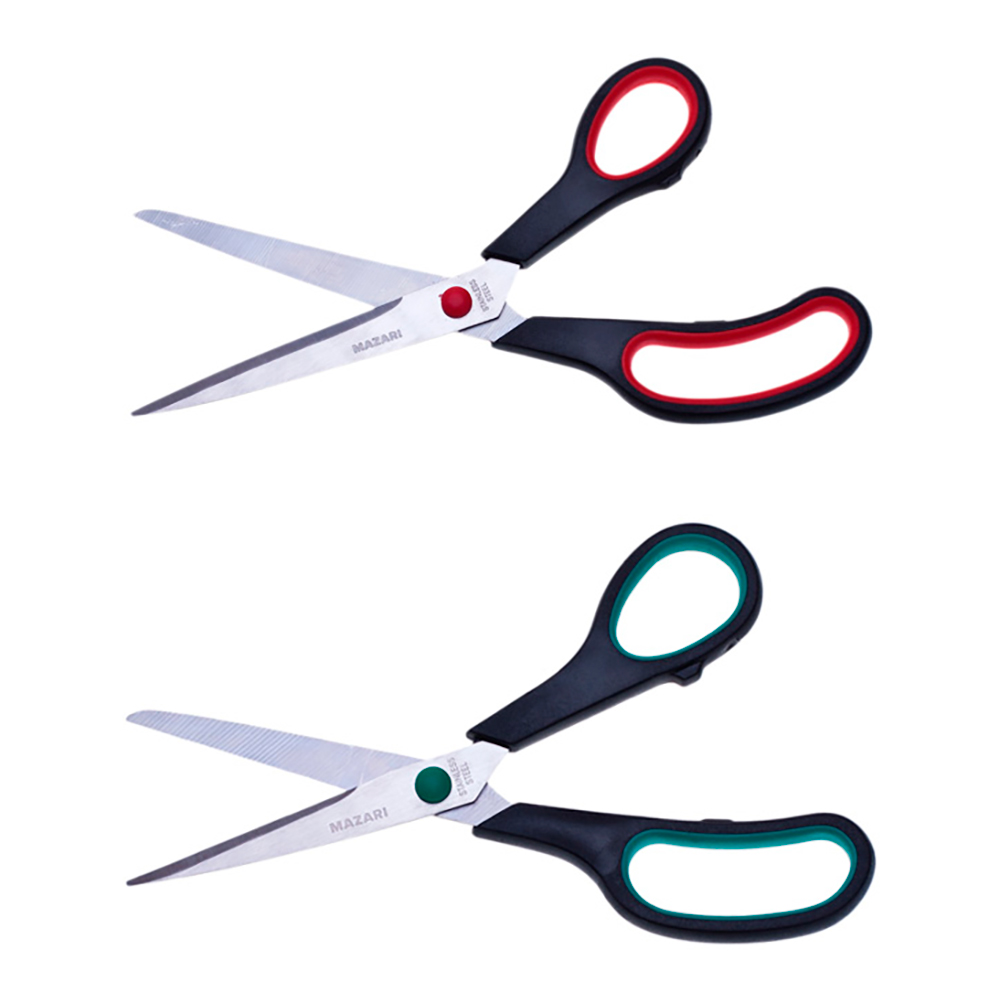 Ножницы канцелярские M-5604 лезвия из нержавеющей стали, пластиковые ручки, 210 мм