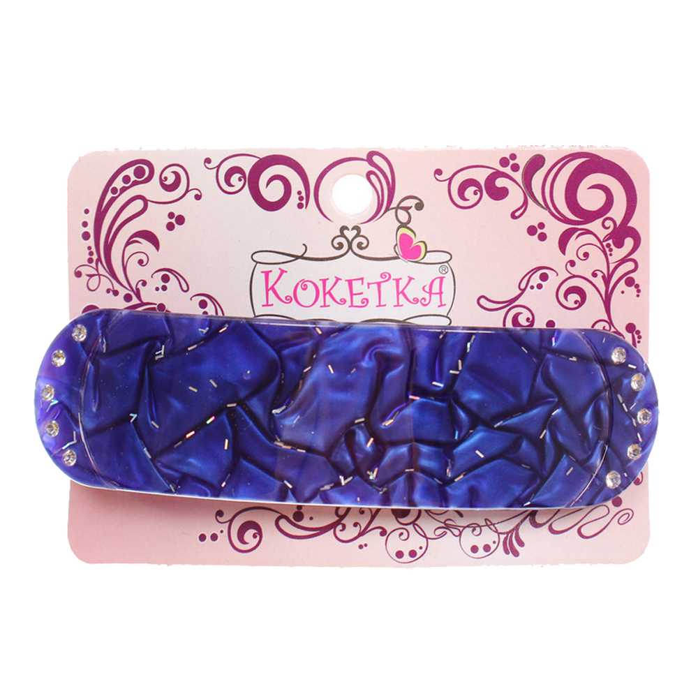 картинка Заколка-автомат для волос 656-213 Эклер, Флекса, форма прямоугольная, 9*2,7см, в ассортименте 