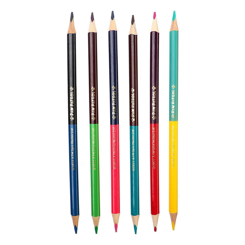 Карандаши цветные Paw Patrol 4515914 двусторонние, Щенячий патруль, 12 цветов