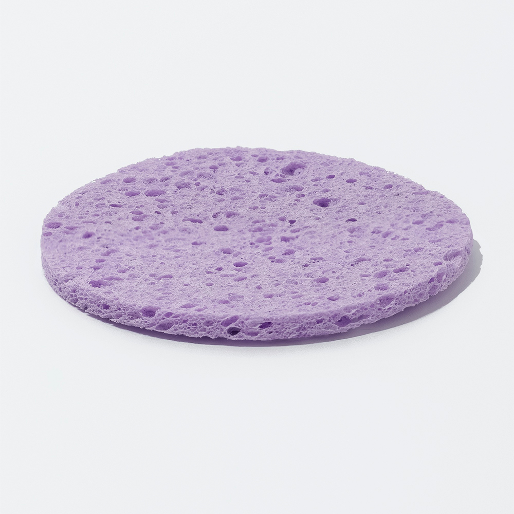 картинка Спонж для умывания Queen Fair 9746924 круглый, 8*8*0,5см, фиолетовый 