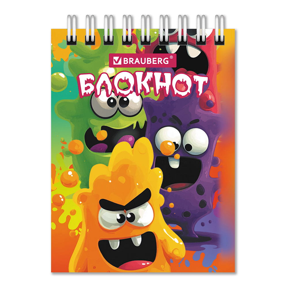 Блокнот Brauberg 116998 А7 гребень Монстрики, 40 листов
