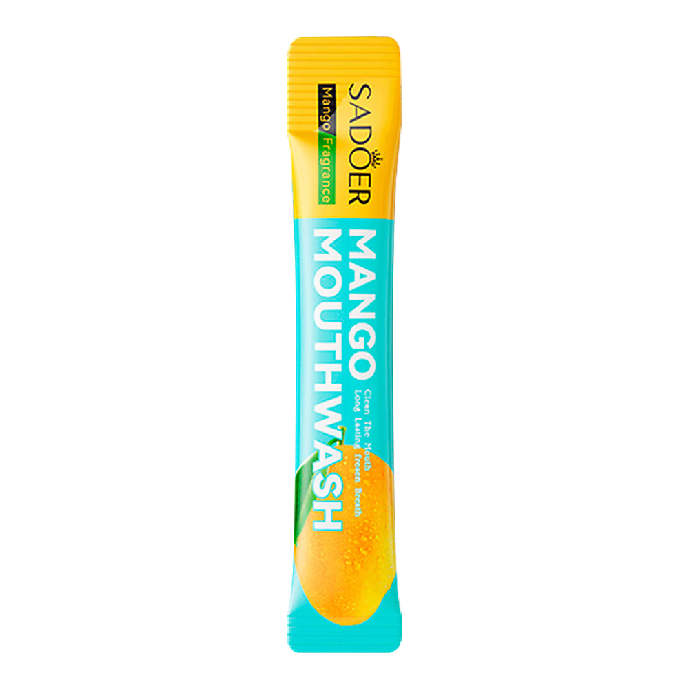 картинка Ополаскиватель для полости рта Sadoer с экстрактом манго освежающий, в саше, 20 штук по 10 мл, 200 мл 