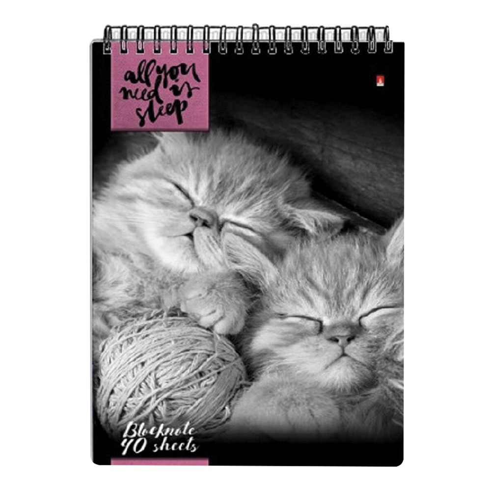 Блокнот Альт 111287 А5 гребень, клетка, Кошки (5 видов), 40 листов