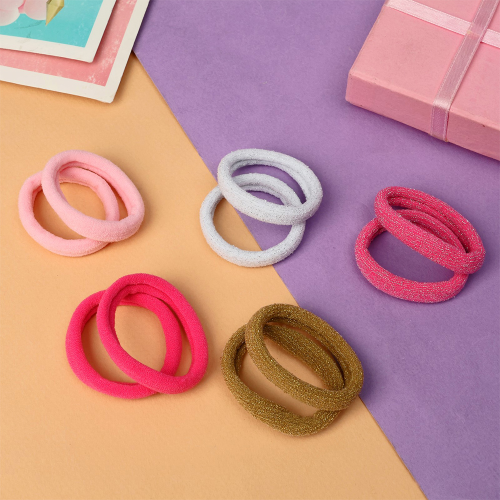 картинка Резинка для волос Выбражулька 7908670 Синди, блеск акварель, 4,5см, в ассортименте, 10 шт 