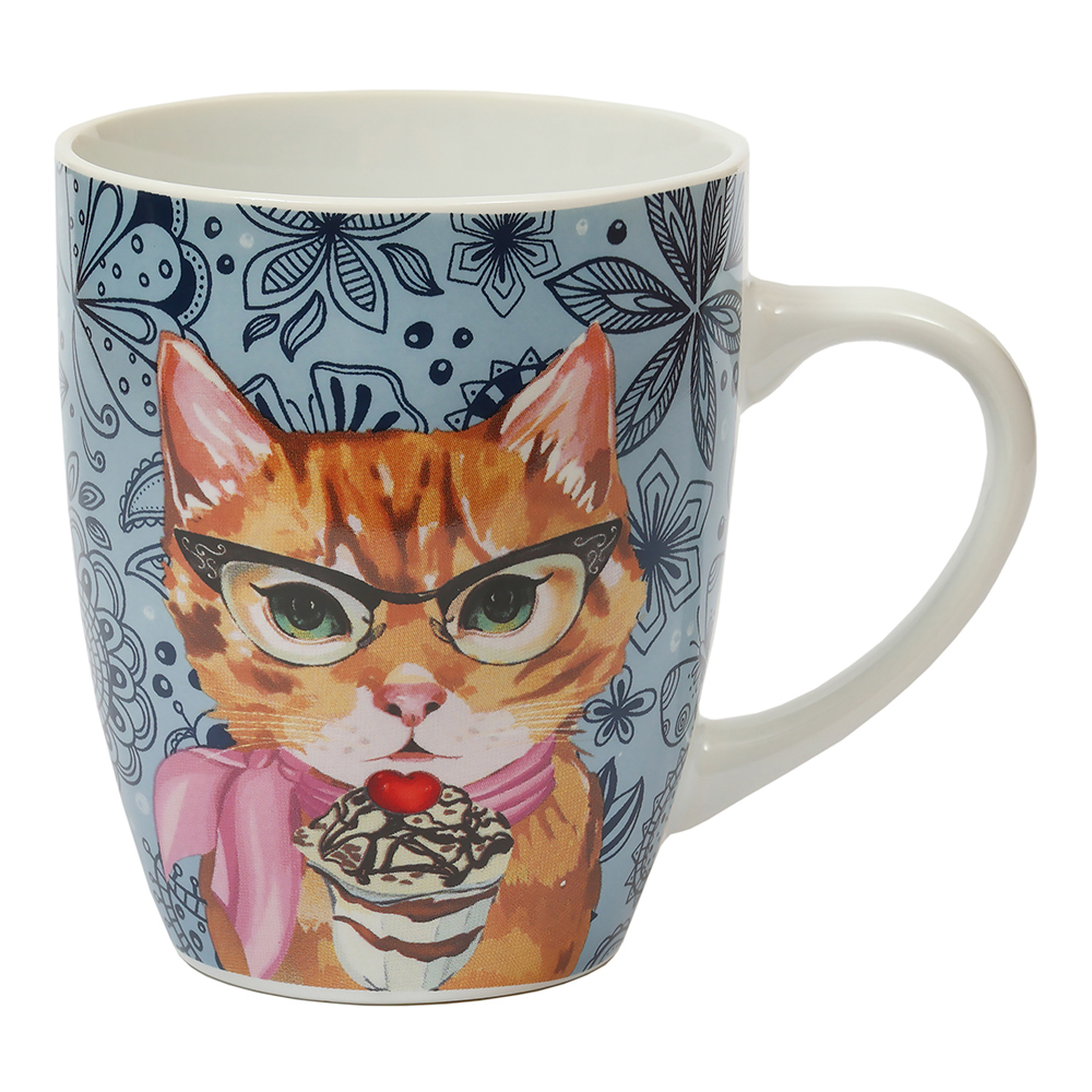 Кружка керамическая R03H/414 Котомания, 340 мл