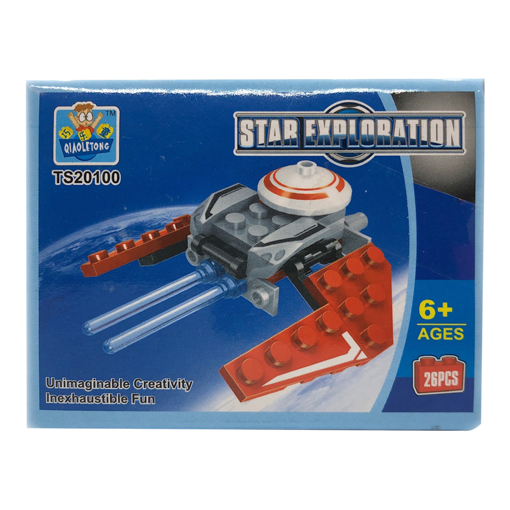 картинка Конструктор 38016 Qiaoletong-Космолет, в ассортименте, 26 деталей 