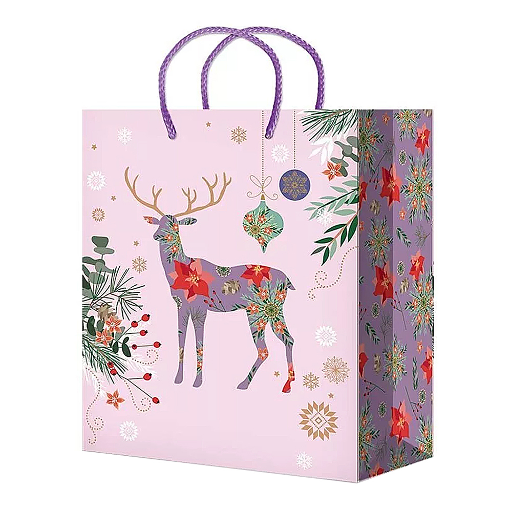 Пакет подарочный М-272/273/274/275/276 новогодний, 5 дизайнов 18*22*10 см, в ассортименте