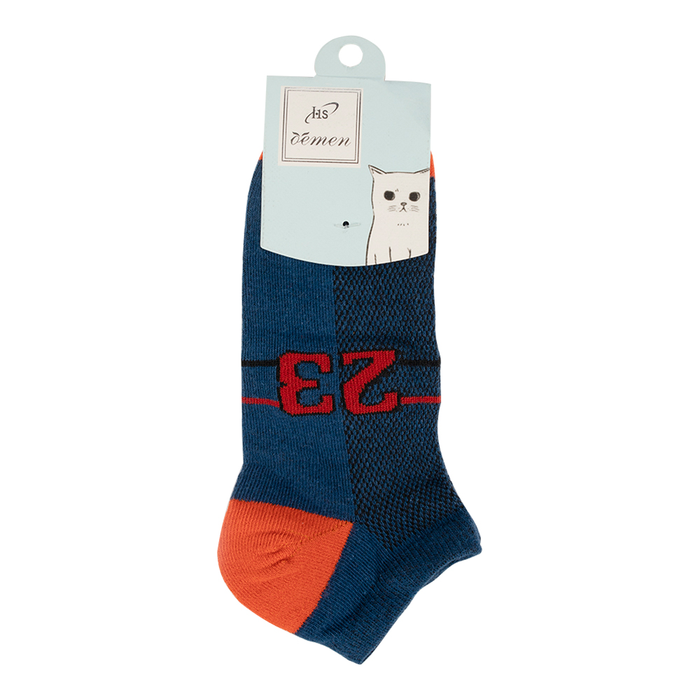 Носки детские для мальчиков Oemen NA3012 с контрастной пяткой, мыском и принтом цифры, размер 14-18, в ассортименте