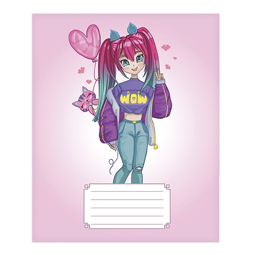 Тетрадь Calligrata 7770480 линия, Аниме 07, 5 дизайнов, 24 листа