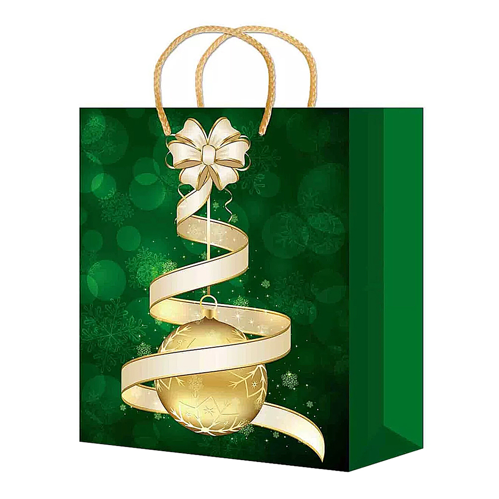 Пакет подарочный М-292/293/294/295/296 новогодний, 5 дизайнов 18*22*10 см, в ассортименте