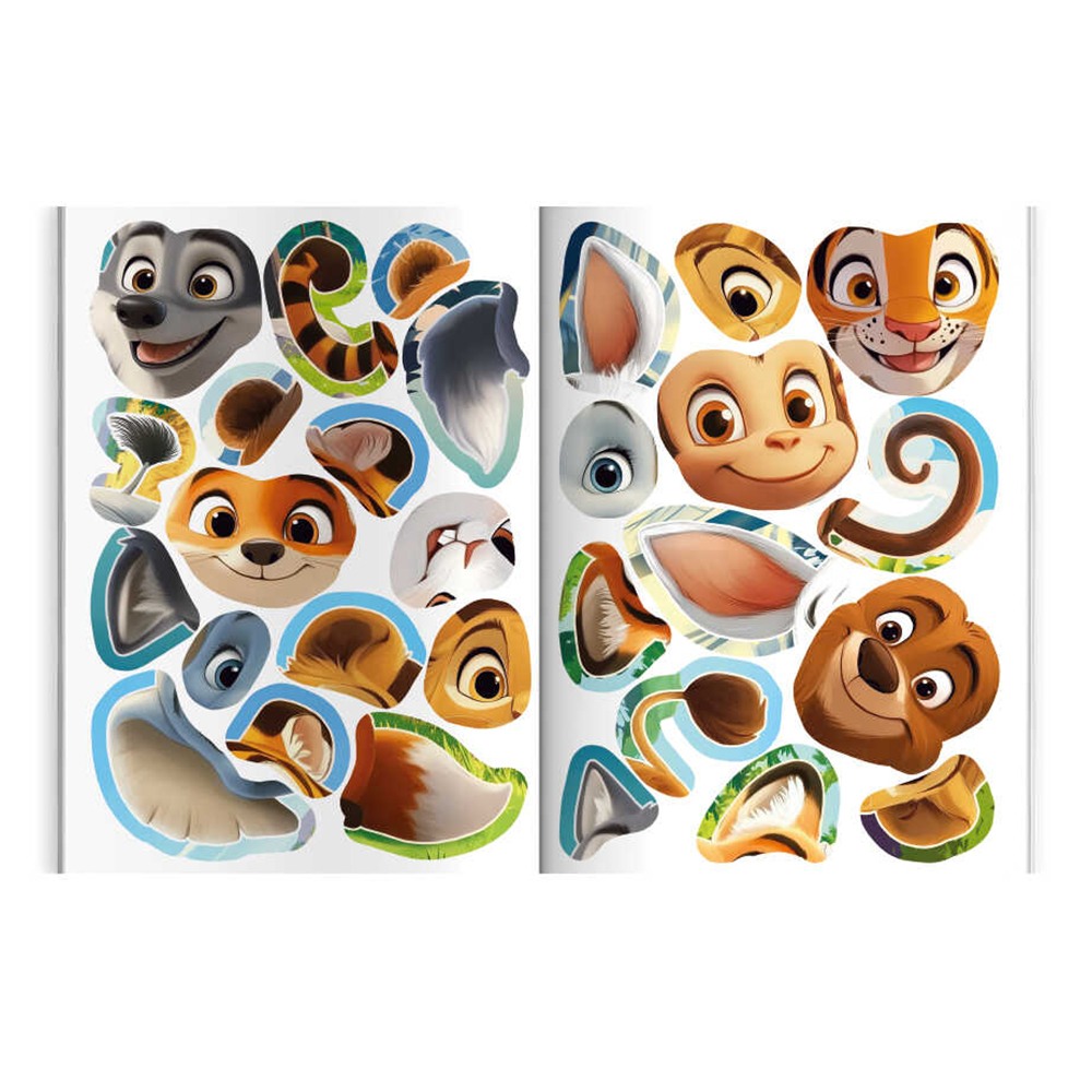 картинка Книга 72037 Дикие животные, с наклейками, 4 листа 