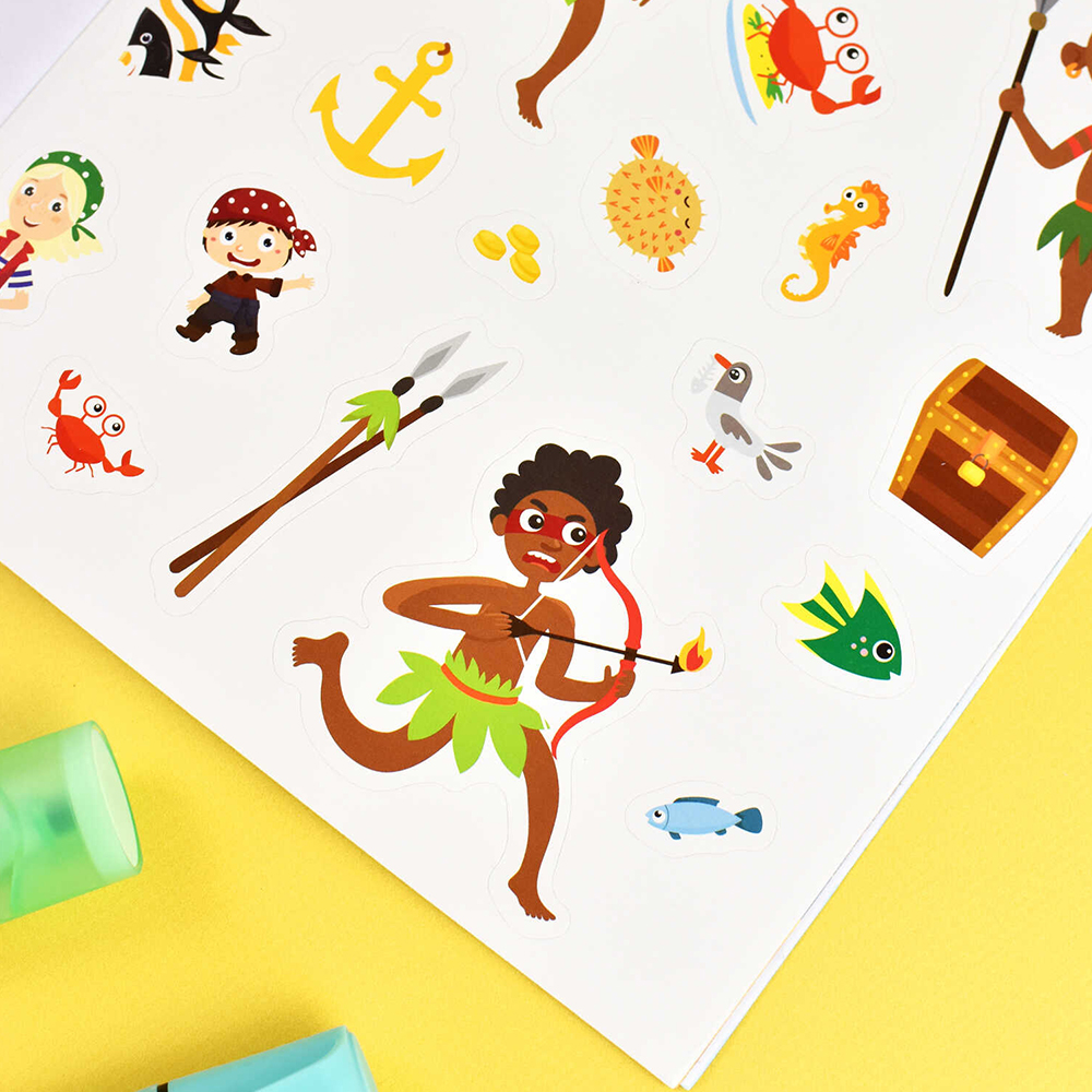 картинка Книга 59631 Пиратские приключения, с наклейками, 6 листов 