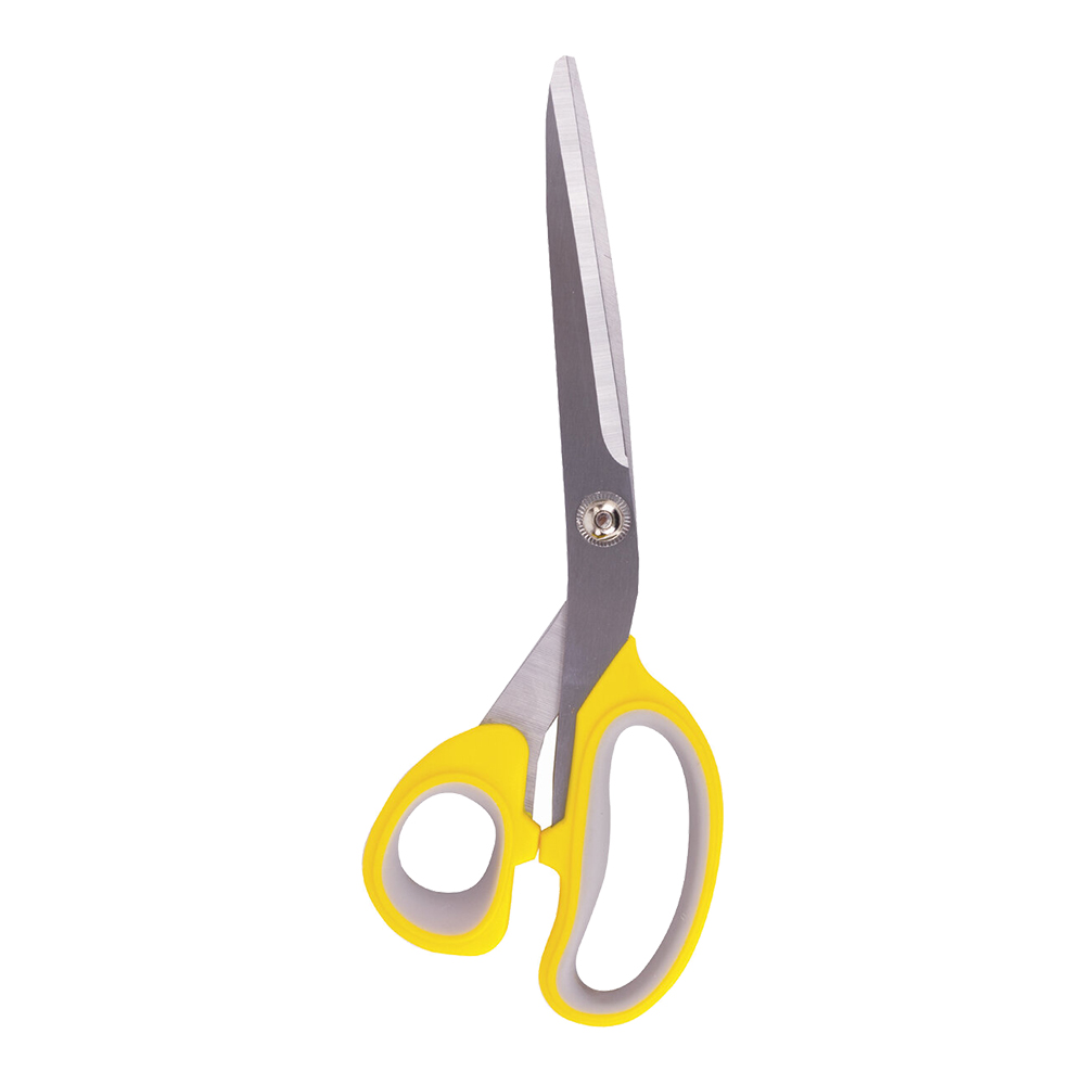 Ножницы портновские Остров сокровищ 237455 с резиновыми серыми вставками, желтые, 23 см
