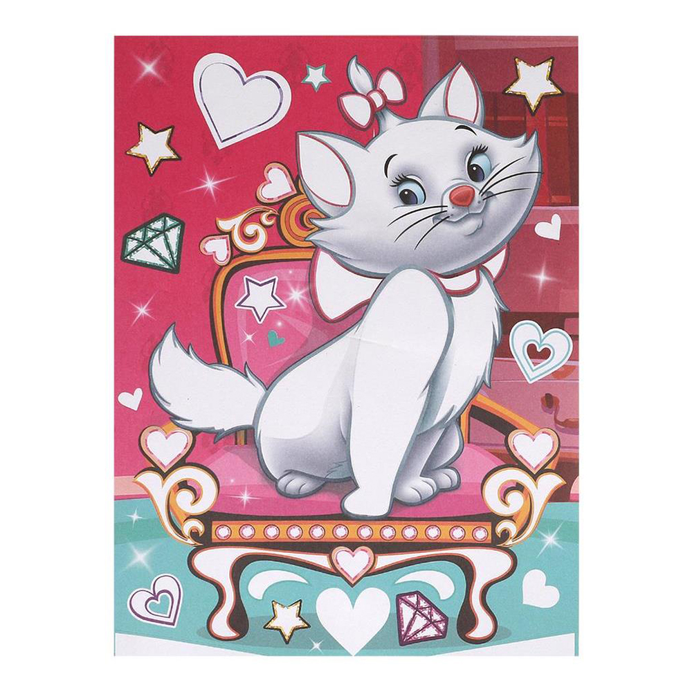 картинка Аппликация SANDGL-112387 из песка, с глиттером Милая кошечка, 17*23 см 