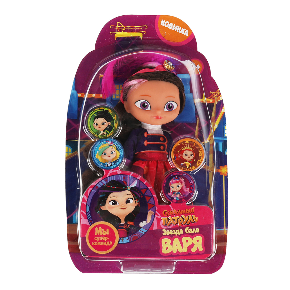 картинка Кукла SP21-15-V-BD-RU Сказочный патруль Варя в бальном платье, на блистере, 15 см, пластик, текстиль 