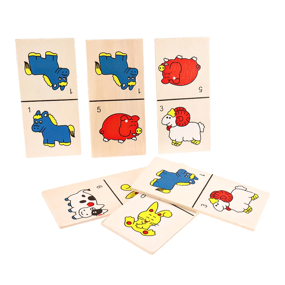 картинка Игра ИД-1472 Домино, Домашние животные, 9х16,5 см, пластик 