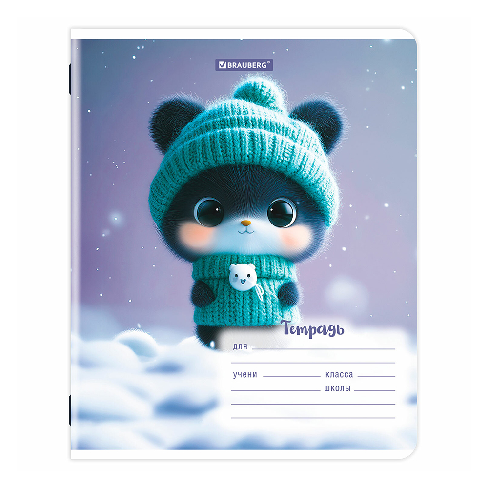 Тетрадь Brauberg 107287 12 листов, линия, Милые зверушки, 1 шт