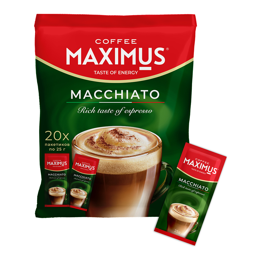 картинка Кофе Maximus напиток кофейный, растворимый, Макиато, 25 г 