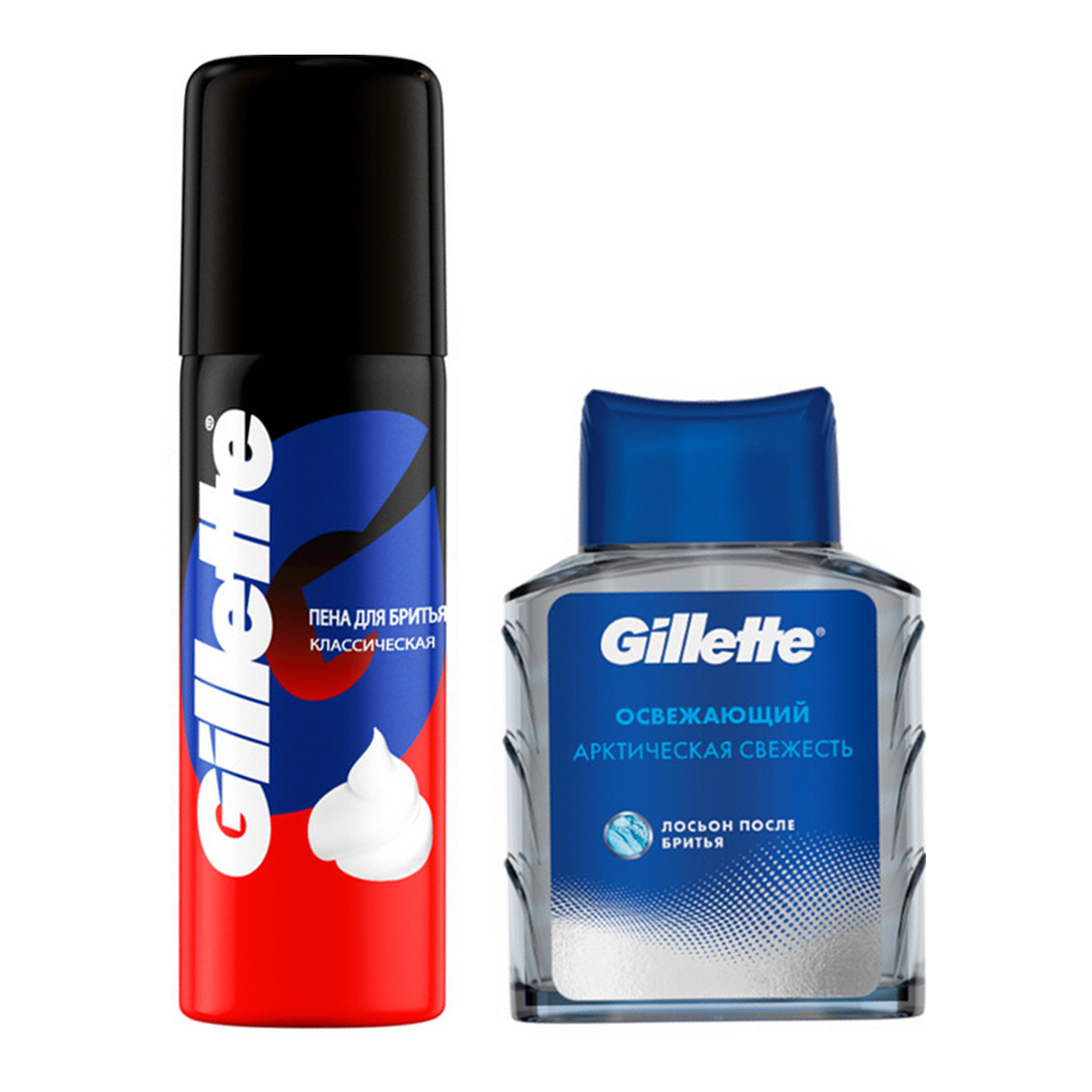 картинка Набор подарочный Gillette пена для бритья 50мл + лосьон после бритья 50 мл 